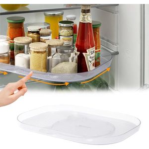 Koelkast-organizer, transparant draaiplateau, organizer, transparant, draaibare kruidenorganizer, koelkast-opbergplateaus voor kast, tafel, eetkamer, keuken, werkblad