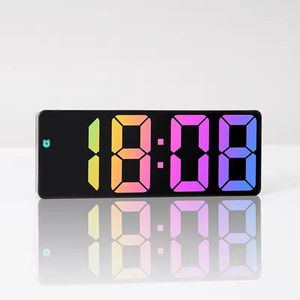 FlexJuf - Digitale klok (zwart) met regenboog cijfers (16 cm) leren klokkijken