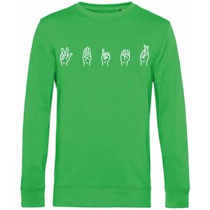 7431 - Sweater - Gebarentaal; 3 Bier-Apple Green-S