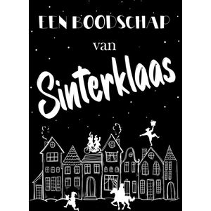 Studio Juulz Sinterklaas kaart | ansichtkaart | Een boodschap van Sinterklaas | De groetjes van Sinterklaas | 10 stuks | zwart/wit | Sinterklaas | 5 december | Pakjesavond | Sinterklaasfeest | A6 | Welkom Sinterklaas