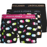 Jack & Jones Heren Boxershorts Trunks JACREESE Gestipt Zwart 3-Pack - Maat XXL