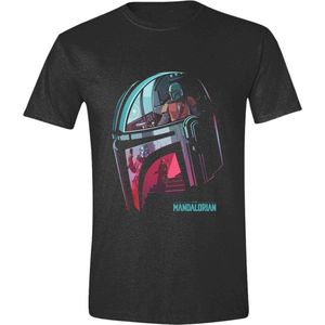 PCMerch Star Wars - The Mandalorian Reflection Heren T-shirt - Zwart