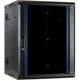 DSIT 15U wandkast (kantelbaar) met glazen deur 600x600x770mm (BxDxH) - serverbehuizing - serverrack - serverkast - 19 inch