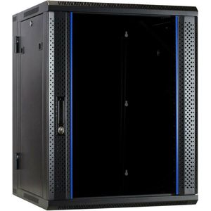 DSIT 15U wandkast (kantelbaar) met glazen deur 600x600x770mm (BxDxH) - serverbehuizing - serverrack - serverkast - 19 inch