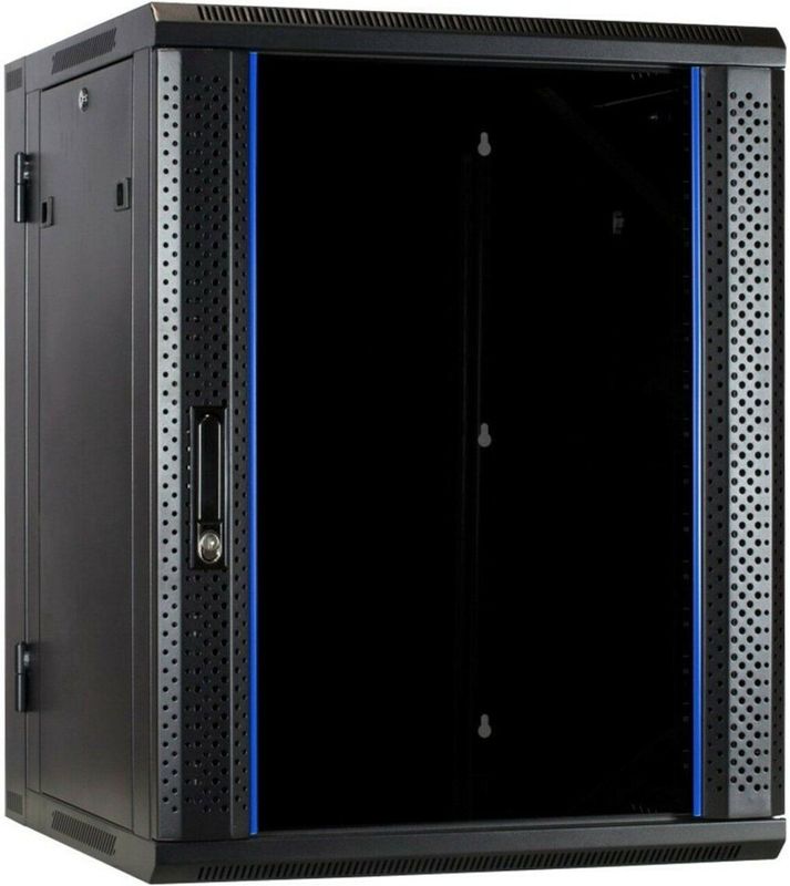 DSIT 15U wandkast (kantelbaar) met glazen deur 600x600x770mm (BxDxH) - serverbehuizing - serverrack - serverkast - 19 inch