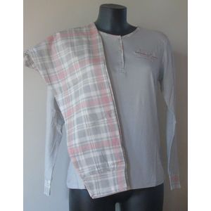 Luxe Dames Zomerpyjama – Have a Nice Day - Verkrijgbaar XS tot XXL - In Grijs -Blauw - Roze