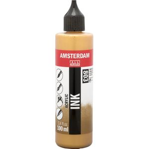 Amsterdam Acrylic Ink flacon 100ml acrylinkt - 803 - Donkergoud - halfdekkend