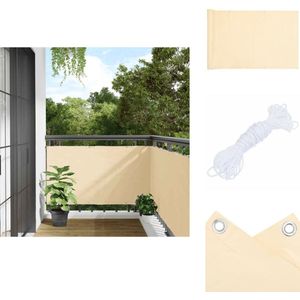 vidaXL Balkonscherm - Balkonschermen - Scherm - Privacyscherm - Balkonscherm 1000x90 cm PVC crèmekleurig