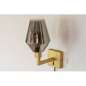 Lumidora Wandlamp 31111 - Voor binnen - NAPELS - E27 - Grijs - Goud - Messing - Metaal