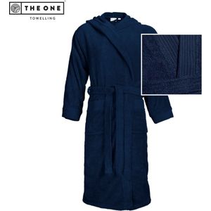 The One Towelling Badjas - Zachte kamerjas met capuchon - Vocht absorberend - 100% Gekamd badstofkatoen - L/XL - Navy