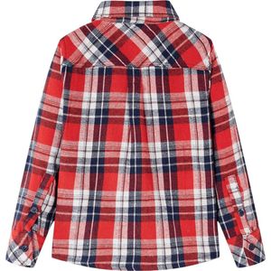 Kinderoverhemd Geruit - Rood en Marineblauw - Maat 92