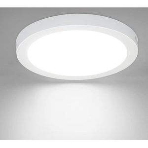 Badkamerlamp Plafondlamp Glitterlife LED Plafondlamp Rond Vlak 18W - Moderne Badkamerlamp Witte Ganglamp 5000K Koel Wit Ø23CM IP44 Waterdicht voor Keuken Kantoor Woonkamer Kinderkamer Eetkamer