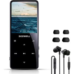 BOSWELL MP3 Speler - MP4 Speler - Bluetooth - Voice Recorder - FM Radio - Dictafoon - Ondersteuning tot 128GB - Incl. Oortjes