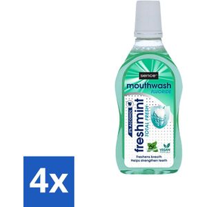 Sence - Fresh Freshmint - Mondwater - Fris & Muntig - 500 ml - Voordeelverpakking - 4 stuks