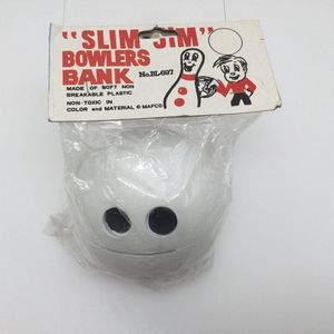 Bowling Spaarpot Bowlingbalspaarpot 'Slim Jim' bal spaarpot wit 10 cm herbruikbaar