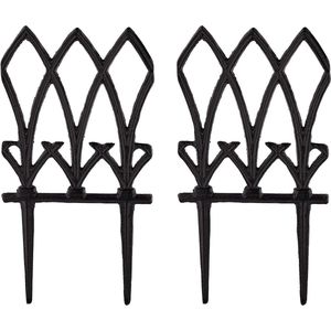 Perkhekje 2 hekdelen elk HxB: 335 x 175 cm tuinhekje met versiering sierhekje gietijzer zwart