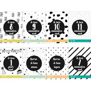 24x Mijlpaalteksten | 24 Milestone Tekst | Grote kaarten (148 mm bij 210 mm) - Milestone01