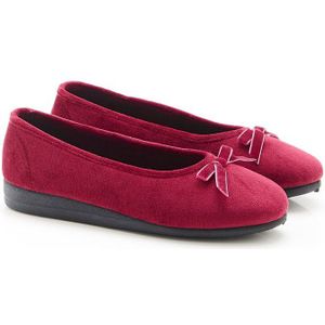 Damart - Pantoffels met fluweellook - Dames - Rood - 36
