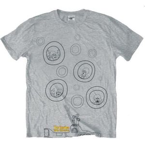 The Beatles - Bubbles Heren T-shirt - S - Grijs