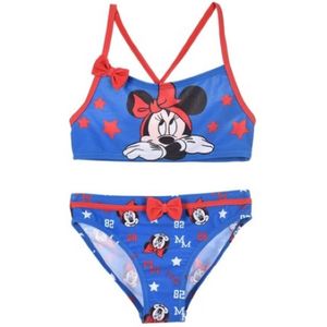 Disney - Minnie Mouse - Bikini - Maat 98 - Blauw met rood - Badpak 2-delig