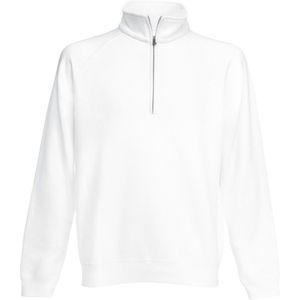 Fruit Of The Loom Heren Ritssluiting Neck Sweatshirt (Wit)