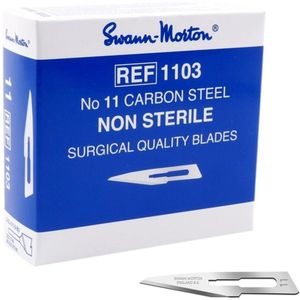Swann Morton - Carbon Nr. 11 - Niet-steriele Mesjes - 100 Stuks
