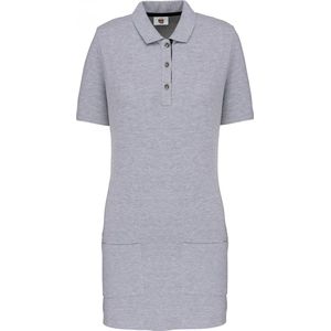 Polo Dames XL WK. Designed To Work Kraag met knopen Korte mouw Oxford Grey / Navy 95% Katoen, 5% Elasthan