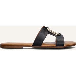 Notre-V - 612G - Slippers - Zwart - Leer