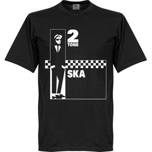 2 Tone Ska T-Shirt - Zwart/Blauw - XXL