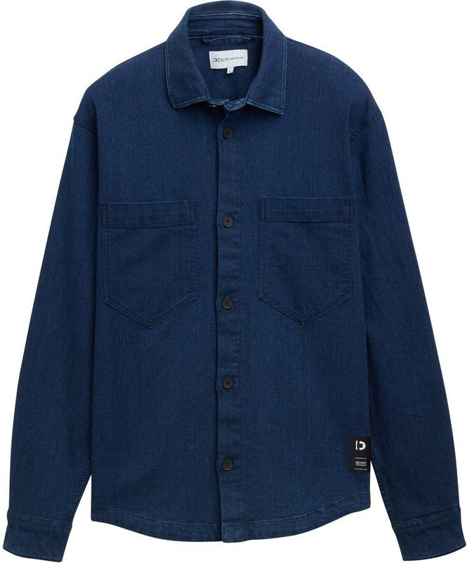 TOM TAILOR DENIM - Overhemd - Donkerblauw - Regular Fit - Lange Mouw