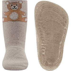 Ewers antislip sokken Zandkleurig met beertje