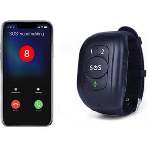 Alarm Horloge Ouderen 4G -Eenvoudige Bediening 2 knoppen-Eenvoudig - Live GPS Locatie - Nederlandse Taal- Gebruiksklaar -Alarmknop - SOS Knop-SOS Button - Waterdicht - Nederlandse taal - Personenalarmering - Géén abonnement