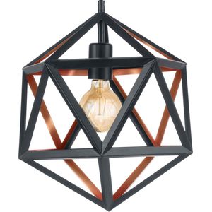 EGLO Embleton 1 - Hanglamp - E27 - Ø 30,5 cm - Zwart/Koper