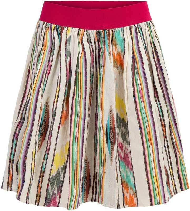 Mymo - Geplooide Rok - Veelkleurig - Inca-patroon - Minirok