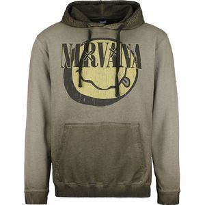 Nirvana Yellow Smiley Heren Trui met capuchon - groen - M