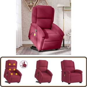 vidaXL Sta-op-massagestoel - Wijnrood - Verstelbaar Verstelbare Stoel - Massagerstoel - Sta-op Stoel - Ergonomische Stoel - Lounge Stoel