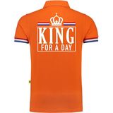Luxe King for a day poloshirt - 200 grams katoen - oranje - heren - Koningsdag kleding/ shirts XXL