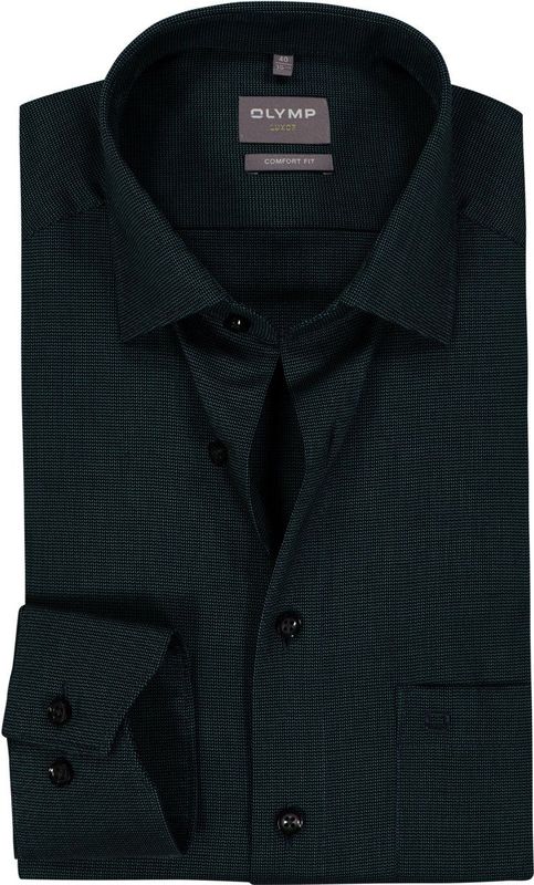 OLYMP - Luxor - Overhemd - Donkergroen - Mouwlengte 7 - Strijkvrij