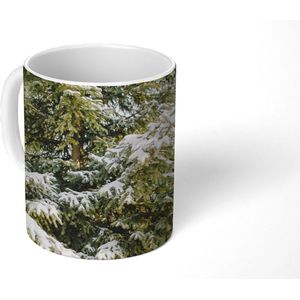 Mok - Koffiemok - Dennenboom - Kerst - Sneeuw - Mokken - 350 ML - Beker - Koffiemokken - Theemok