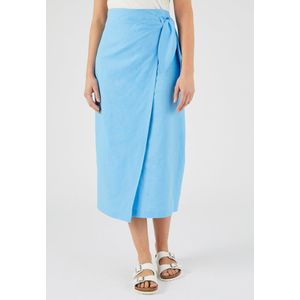 Damart - Wikkelrok in linnenmix, Climatyl® - Dames - Blauw - 50
