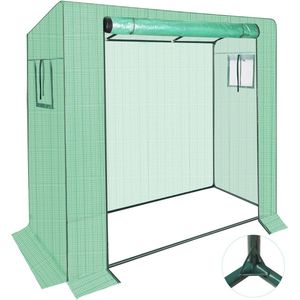 Grote Tomatenkas 200x77x169/156 cm met PE-afdekking en Stabiel Frame - Kleine Broeikas voor Tuin
