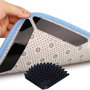 Pack of 16 Wasbare Antislipmatten - Rugs - Antislip Onderlegger voor Tapijten met Hoeken en Stopper voor Tapijten (Zwart)