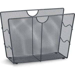 Zeller tijdschriftenrek/houder - zwart - 39 x 27 cm - metaal