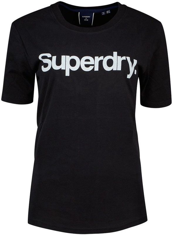 Superdry - Core Logo T-shirt - Zwart - Korte Mouwen - Vrouw