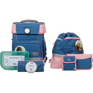 School-Mood Schooltas Champion Schulranzen-Set 7-delig Mila Blauw