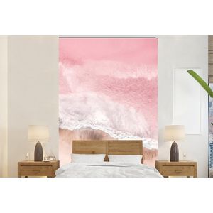 Strand - Zee - Roze - Natuur -Golven - Behangpapier