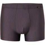 Schiesser - Pure Micro - Shorts - Grafietkleurig - Met Gebreide Krijtstreep in Oranje