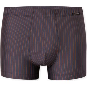 Schiesser - Pure Micro - Shorts - Grafietkleurig - Met Gebreide Krijtstreep in Oranje