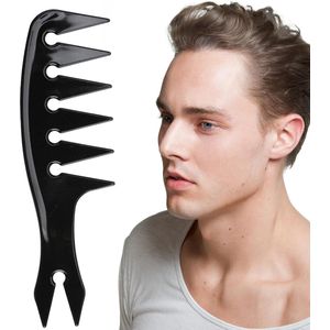 Texturizing Kam - Haarkam met Brede Tanden - Zwart - Styling Tool