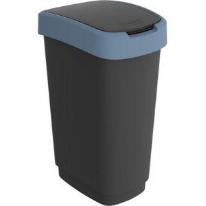 Rotho Twist - afvalbak - kunststof - 50 Liter - Blauw met zwart